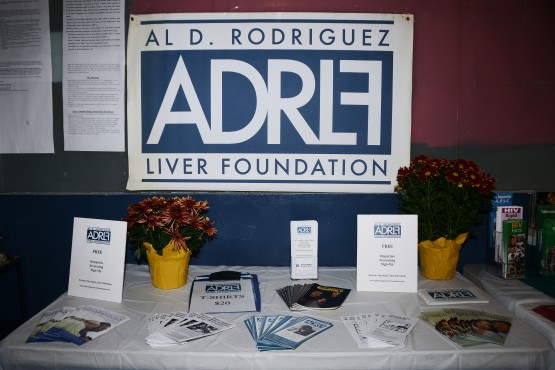 ADRLF display at the free hepatitis screening event organized with the Ryan Center and LESHRC.